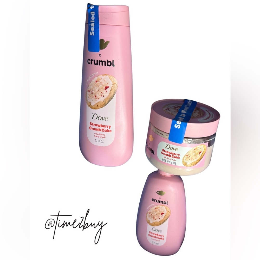 Dove x Crumbl Strawberry Crumb Cake Set of three